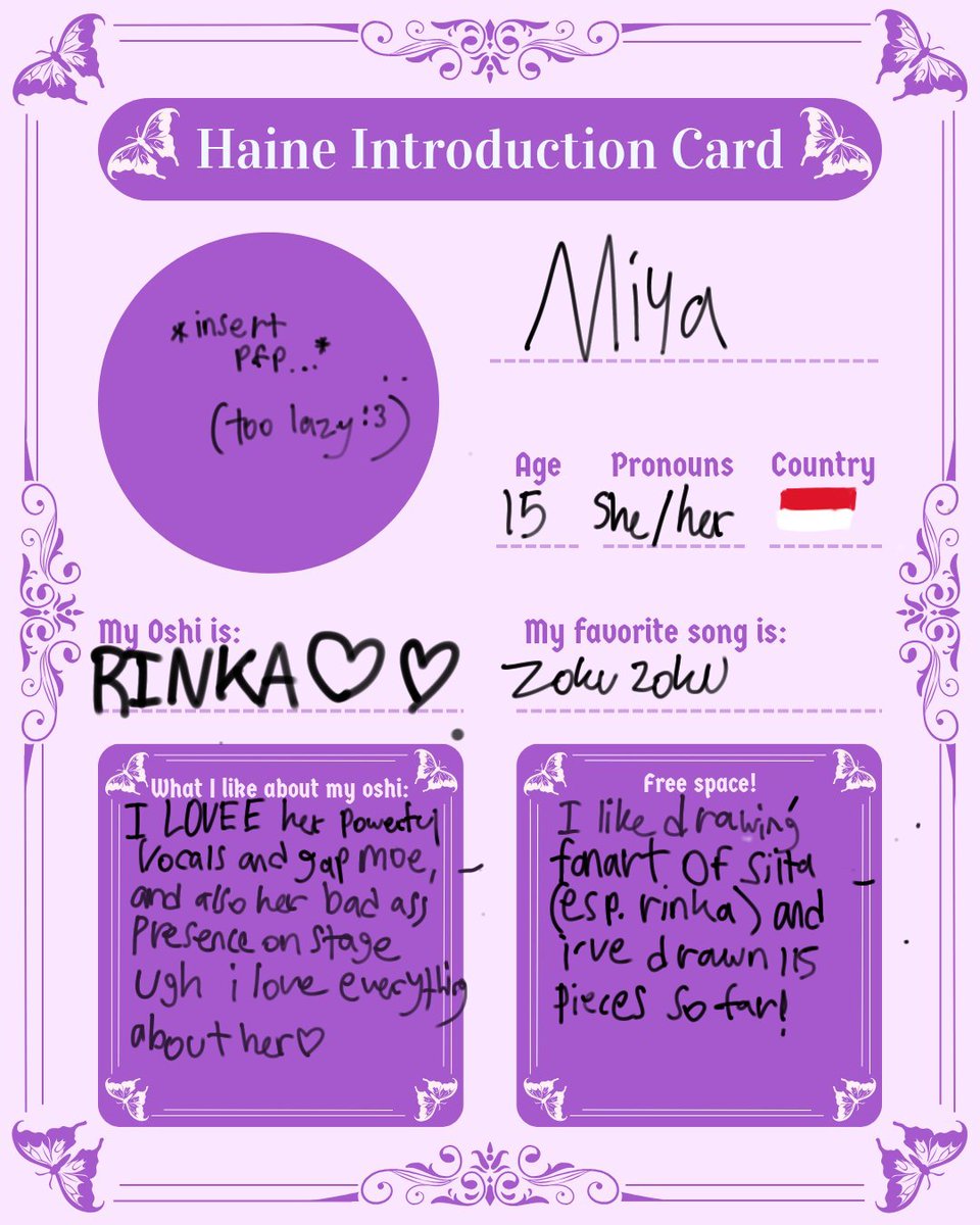niccorinka's tweet photo. Hi hainetwt i've decided to do my intro card again^^ https://t.co/BbqUX5m8Kx