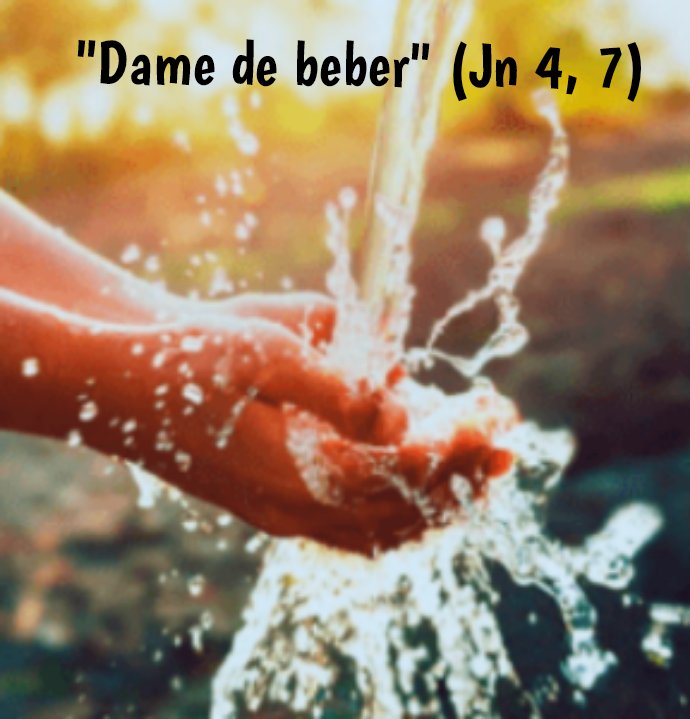 Con esta petición Jesús comienza un itinerario con aquella mujer samaritana que conduce a la confesión de fe. Ese itinerario supone ir descubriendo, pasa a paso, la identidad de Jesús. A través de imágenes va mostrando que él es el agua que da la vida, y anuncia la Buena Noticia.
