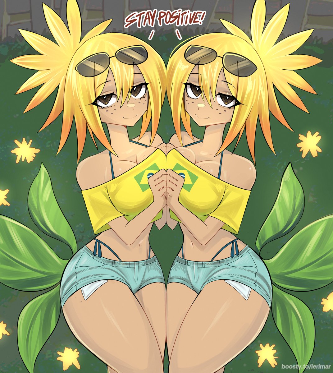 lerimah's tweet photo. Twin Sunflower 🌻🌻
#pvzNSFW #pvzrule34 https://t.co/mwACLgTBEe