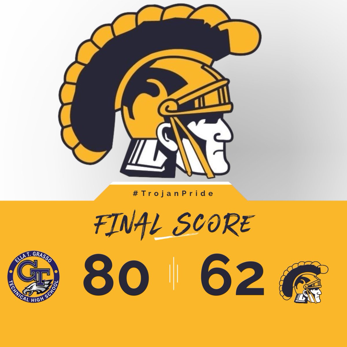 WestonAthletics's tweet photo. Grasso Tech defeats Weston in first round Boys Basketball state tournament action. 
#ctbb https://t.co/dm2Qc0WKCj