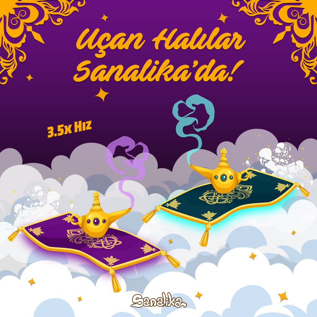 zurichsanalika's tweet image. Uçan Halılar Sanalika'da! ✨

Turkuaz Uçan Halı + 3.000 Sanil / 219.90 TRY 
Mor Uçan Halı + 3.000 Sanil / 219.90 TRY

Sanalika caddelerinde efsane bir yolculuğa çık.
sanalika.com
#ramadan #ramazan #carpet #halı #sanalika