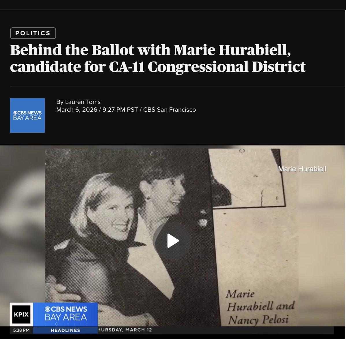 Fun CBS "Behind the Ballot" segment came out today. I hope you'll check it out 
cbsnews.com/amp/sanfrancis…