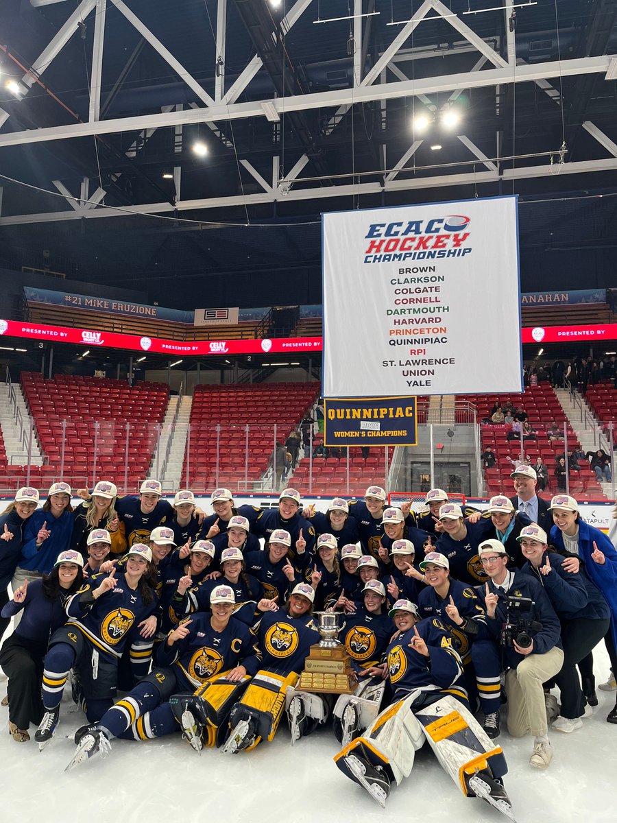 Cheesin’ as champions!! 😁🏆 <a href="/QU_WIH/">Quinnipiac Women's Ice Hockey</a>

#ECACHockey