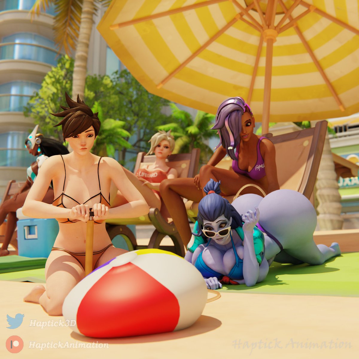 Haptick3D's tweet photo. 🏖️Pumped for the Beach - Futa🏖️

Widowmaker doesn't usually make it to the team beach day, and when she does she almost always regrets it...

This is an old sequence that I completely forgot to post here (hence the old Twitter logo). Either way, I hope you all enjoy! https://t.co/A6cnjMcTuE