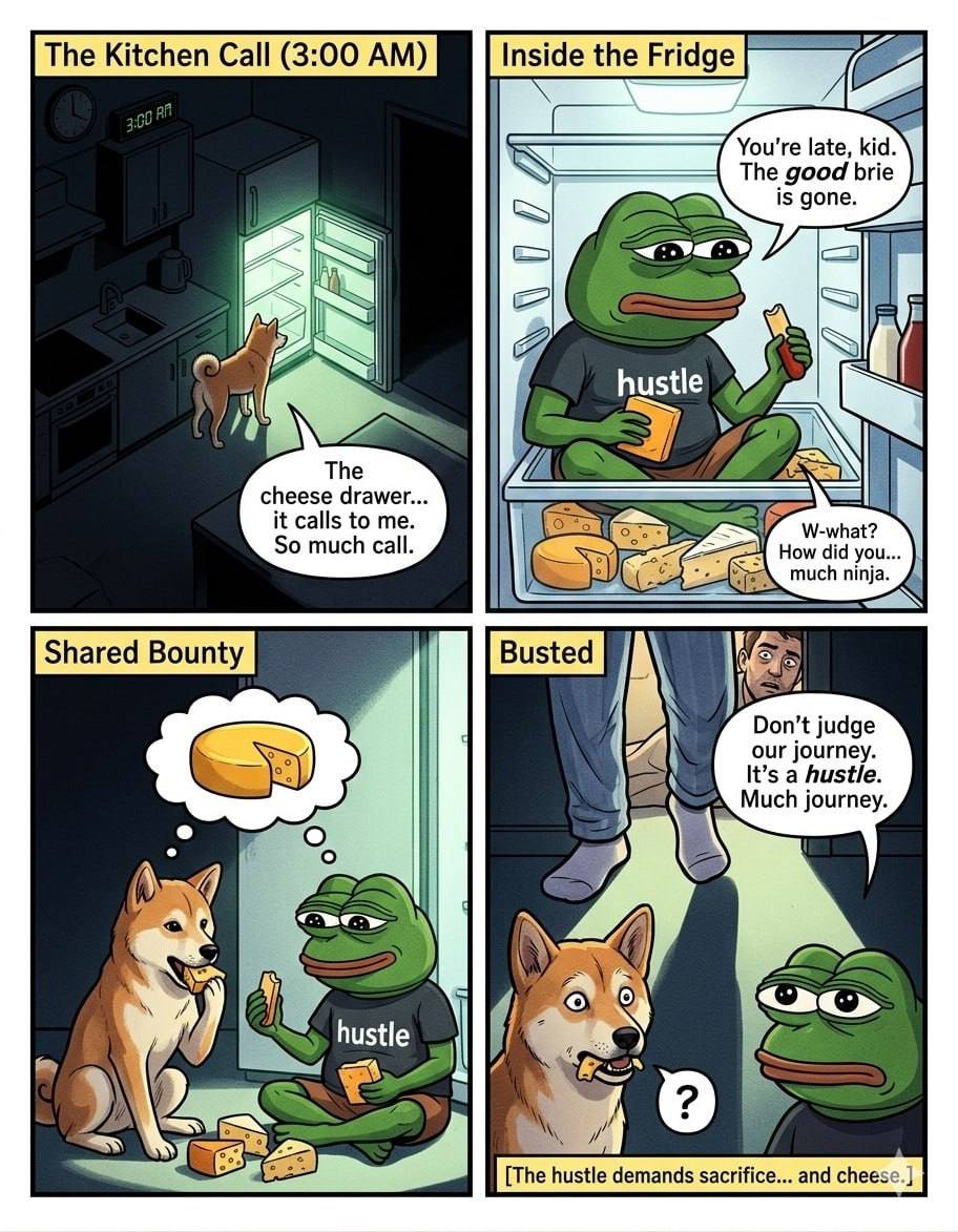 doggomeme_ETH's tweet image. GM,  $DOGGO 与 $PEPE 🐸 的漫画创作