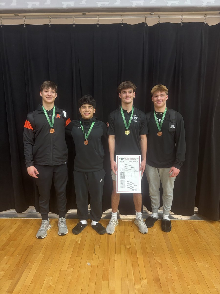 AHSRaptorWrestl's tweet photo. We are taking 2 to the state tournament along with 2 more alternates. The team also finished in 6th place with all 9 wrestlers scoring points for the team. 

Qualifiers were:
Marshall Morency - 1st
Joe Schnurstein - 4th

Alternates were:
Luke Pastura - 5th
James Schnurstein - 5th https://t.co/EoHzh2EF5W