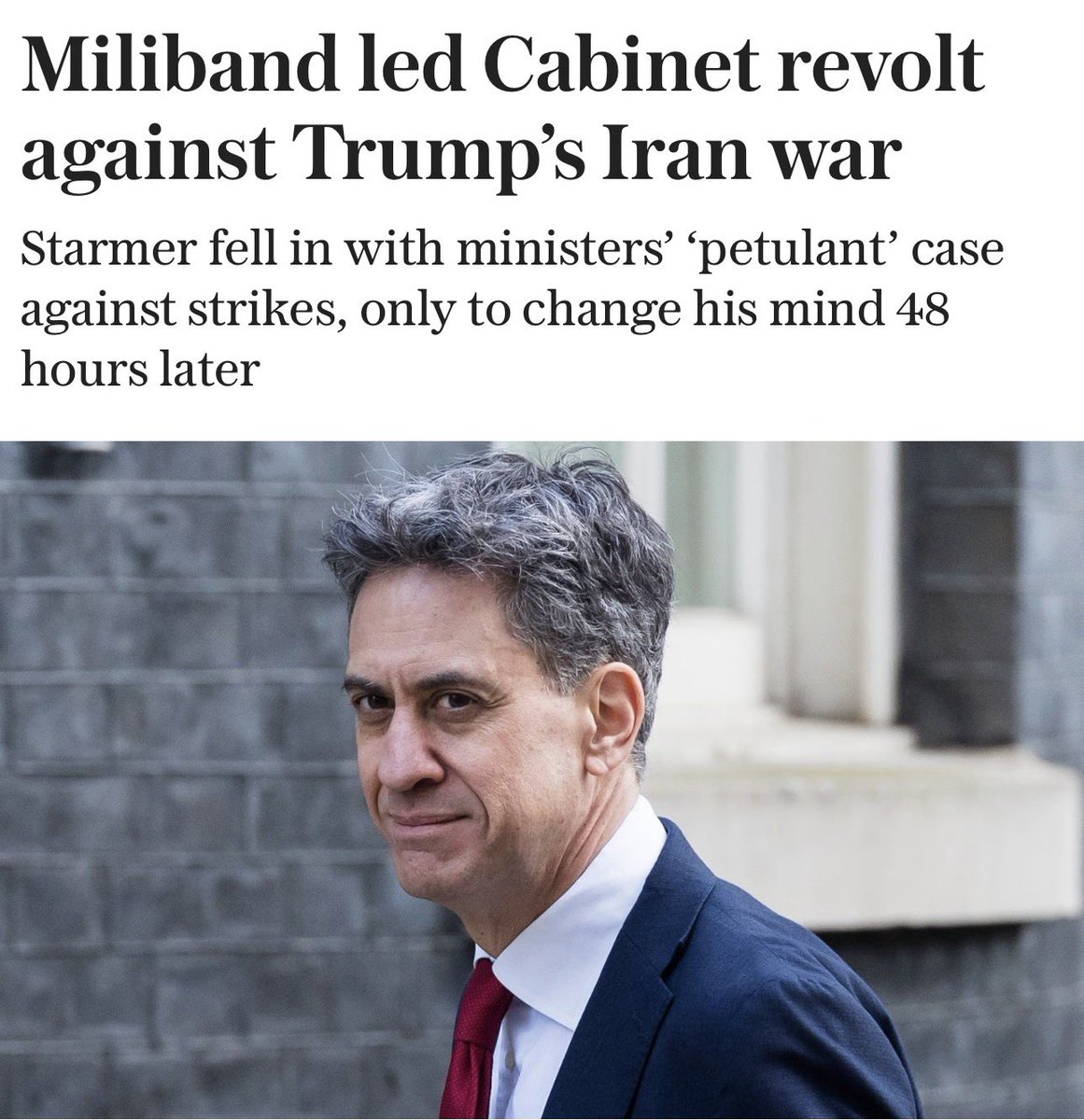 The UK Gov had weeks to send ships to protect Cyprus and help the US. Everyone knew the attack on Iran was coming and yet it appears Doncaster’s own MP is the coward in chief. He is a disgrace and an embarrassment. telegraph.co.uk/politics/2026/…