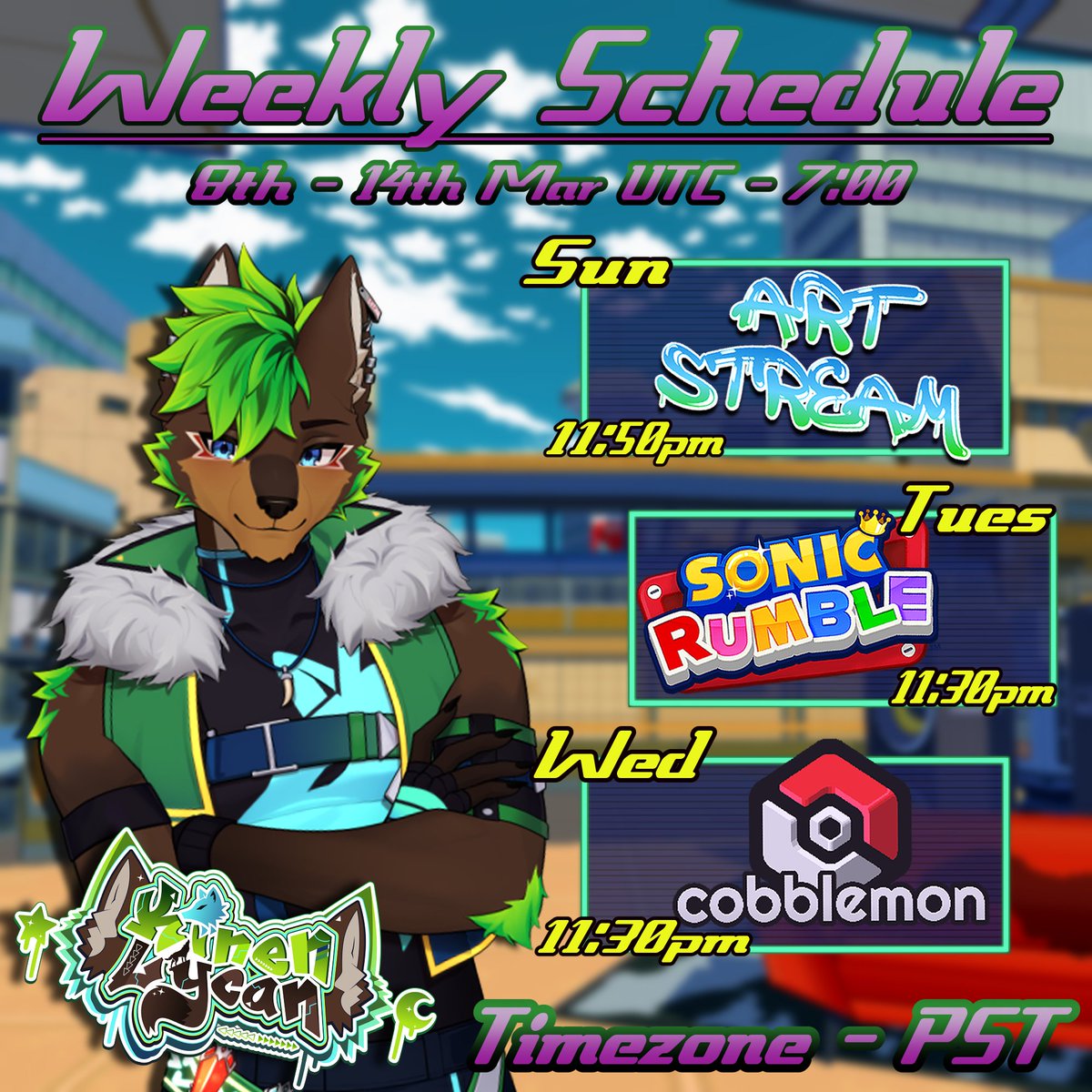 KinenLycan's tweet photo. 🐺 Schedule Shake-up 🗓️

Streams:
Art
Sonic Rumble
Cobblemon

We're gonna swap some things around and try some new things this week. Tarot on Sunday, sonic on Tuesday, and the return of Art streams! https://t.co/GHBV6JMwmH