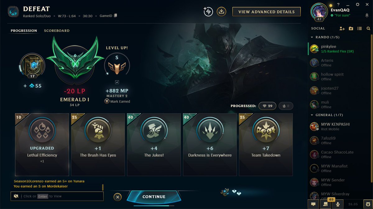 I queue supp adc , get autofilled top it s fine I can play some too champs , solo carry the game and loose because my team decide to grief baron instead of ending , get S , still Loose Lp :)