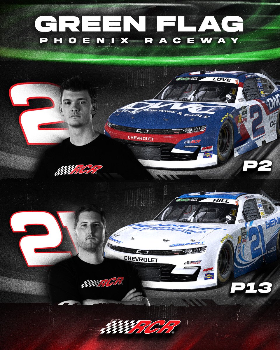 RCRracing's tweet image. The green flag is out in @phoenixraceway ! Follow all the action with @RCRupdates

200 Laps | Stage breaks on lap 45 &amp;amp; 90

#DWC | @BennettFamilyCo | #Drive4Bennett