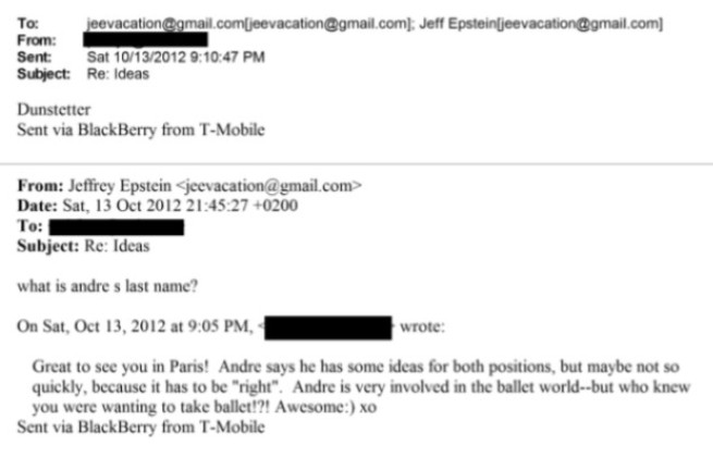 JozDire's tweet photo. #EpsteinFrance🩰
#PaulaHeilFischer📧
ex #FrédericChaslin
« Mais qui aurait cru que tu -Epstein- t'investisses dans le Ballet !?! génial :) »
« André est très impliqué dans le monde du Ballet » #AROP
Epstein:
« c'est quoi son nom ? »
PHF:
« #AndréDunstetter », "the fixer" https://t.co/N1xlmxb2jT