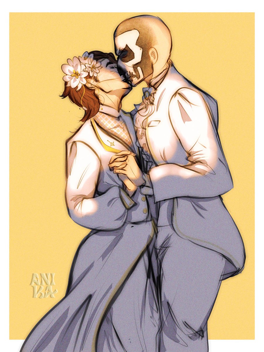 Maryiritza's tweet photo. On March 4th I decided it was time to marry my OC to Primo 
This ship has been going on for several years n they're my comfort and happiness. I held a small collab on my fb page where several amazing friends participated, bringing their own selfships/OCxcanon 🩷
#yumeship #ghost https://t.co/udpQHFmJYN