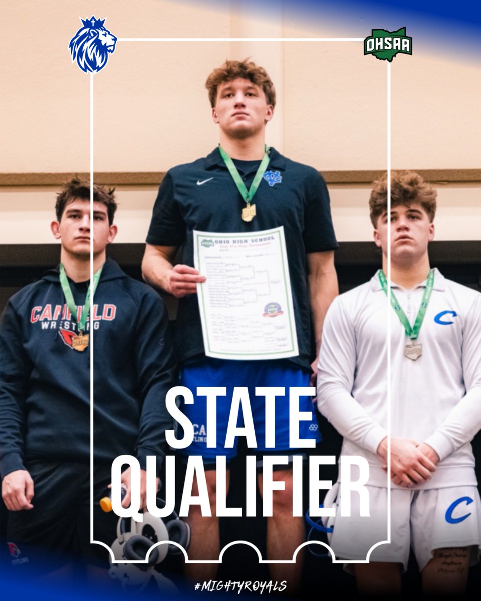 CVCAathletics's tweet photo. STATE QUALIFIER! Sophomore Paul Tepley advances to the State Tournament after winning the District Championship at 190. #CVCA #MightyRoyals https://t.co/cvcD0sZDdY