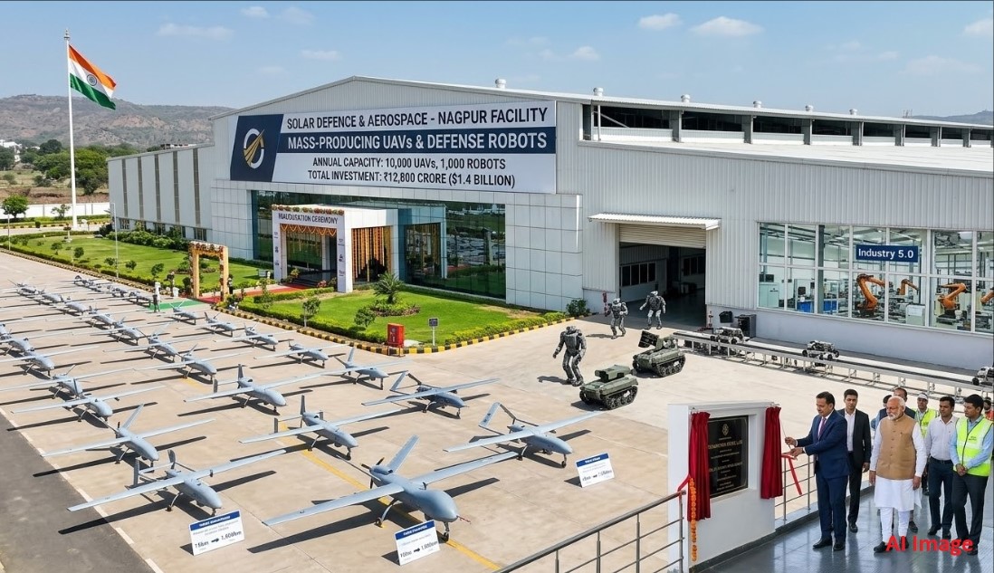 robotics4india's tweet photo. Nagpur, Maharashtra: Union Minister Nitin Gadkari and Chief Minister Devendra Fadnavis attended the bhoomipujan ceremony of Solar Defence and Aerospace Ltd’s Robotics and UAV facility.

#drones #roboticsindia #UAV https://t.co/aAVllRrmgK