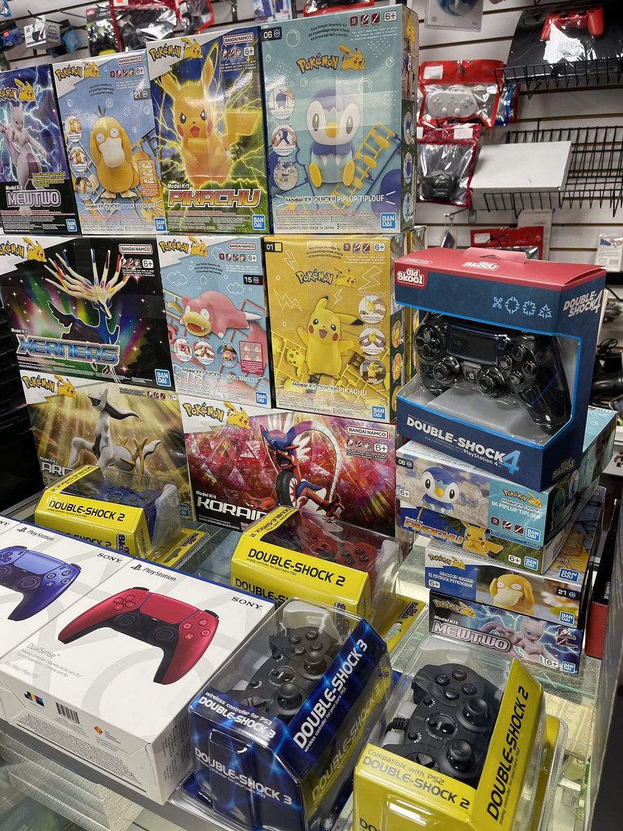 ArcadeBrooklyn's tweet image. Now available. #PS5 #PS4 #PS3 #PS2 controllers. #Pokemon, Wii Guitar Hero.