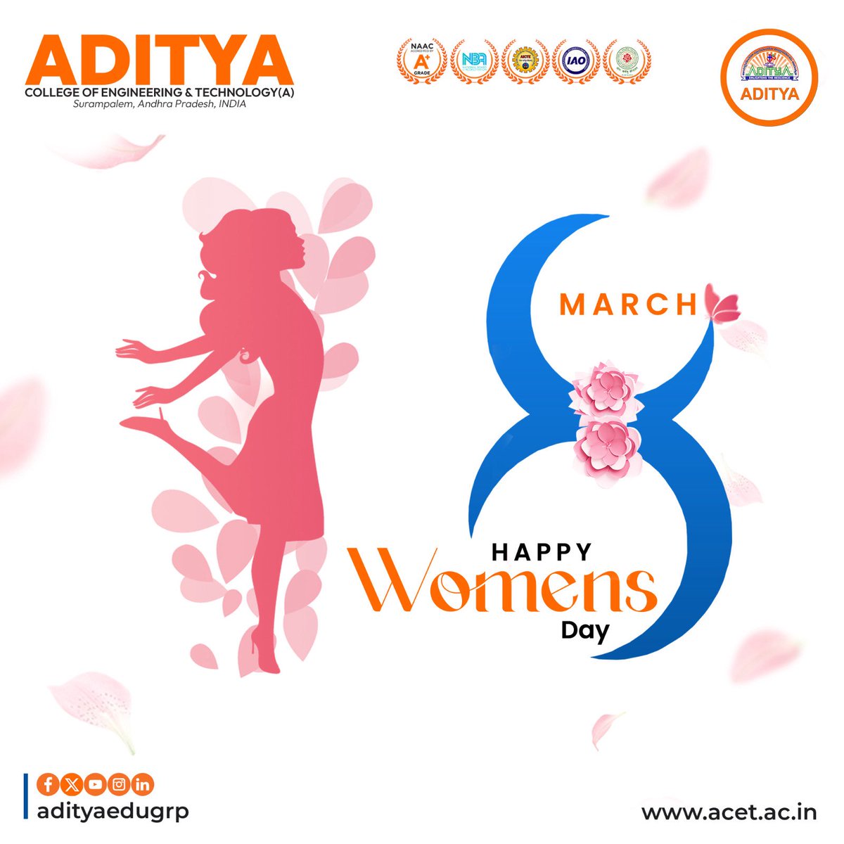 ACETaditya's tweet photo. 🌸 Happy International Women’s Day

At Aditya, we celebrate the strength, courage, and passion of women who inspire progress and positivity every day. Here’s to strong, confident, and inspiring women shaping a brighter future.

✨ Wishing everyone a Happy Women’s Day!

#Aditya https://t.co/WCLtgUWXTP