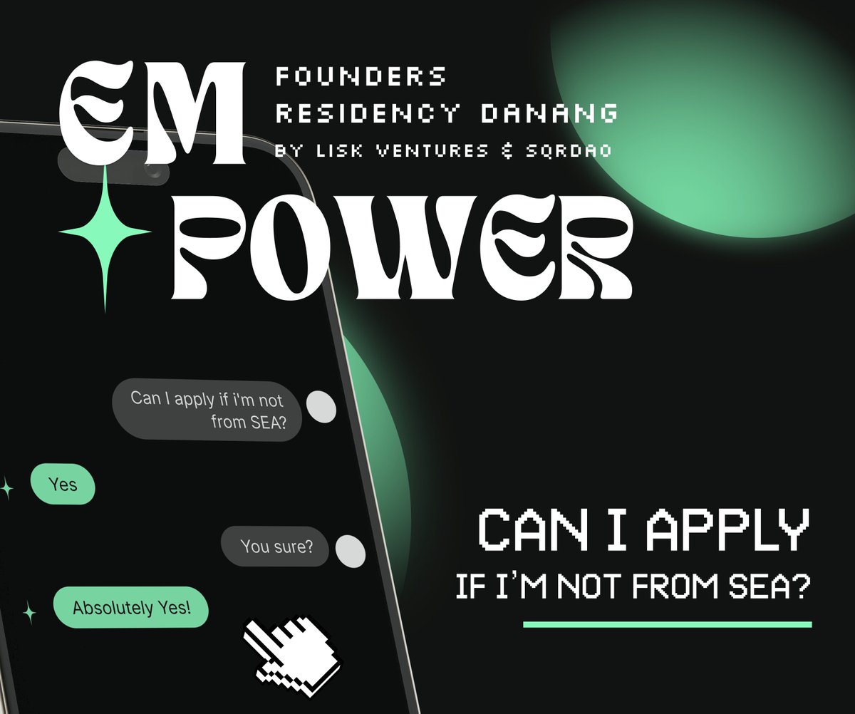Q&amp;A #1: Do I have to be from SEA to apply? 🌏🤔

Short answer: No, you don't.

Long answer: We only care about what you’re building and who you’re building it for. If your startup is solving real-world problems in Emerging Markets, the Da Nang residency IS YOUR PLAYGROUND.

🌐