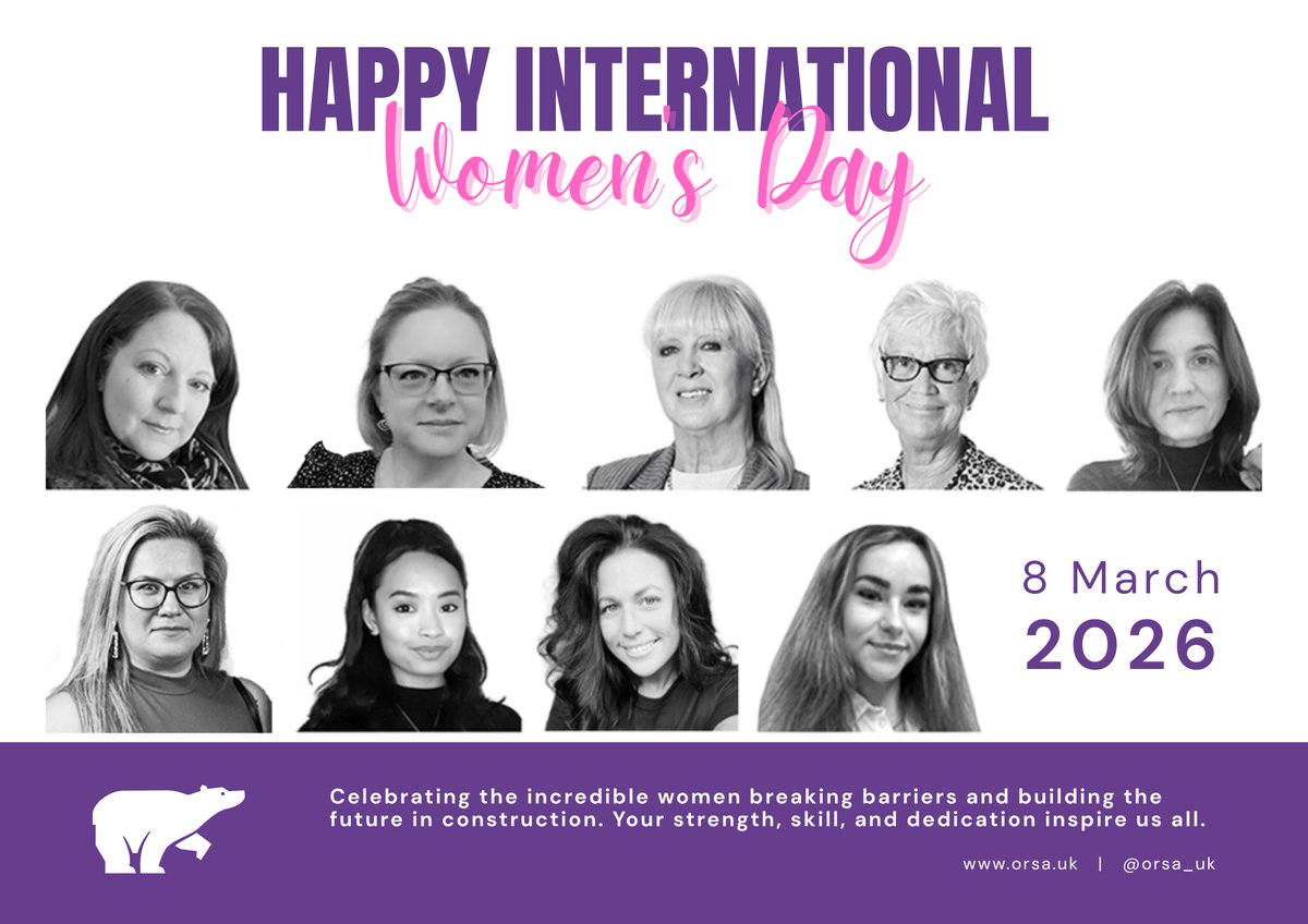 ORSA_UK's tweet photo. Today, on International Women's Day, we proudly celebrate the remarkable women who are shaping the future of construction and infrastructure. Happy International Women's Day to the trailblazers, innovators, and leaders making a difference every day.

#InternationalWomensDay https://t.co/y57vRaB2qj