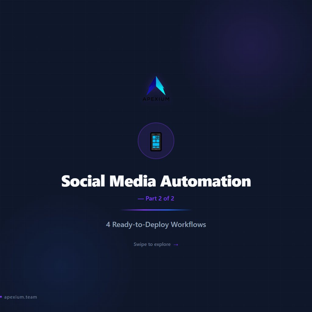 apexium0101's tweet photo. Automate your social media presence across every platform (Part 2/2)

4 Social Media Automation workflows — ready to deploy:

→ RAG Customer Support Bot (Pinecone)
→ RAG Support Bot + Auto-Escalation Engine
→ Company Knowledge Base AI Agent (Supabase)
→ Knowledge Base Chatbot (MongoDB RAG)

Content creation, scheduling, and engagement on autopilot.

Built with n8n. No code required.

#n8n #Automation #SocialMedia #ContentStrategy