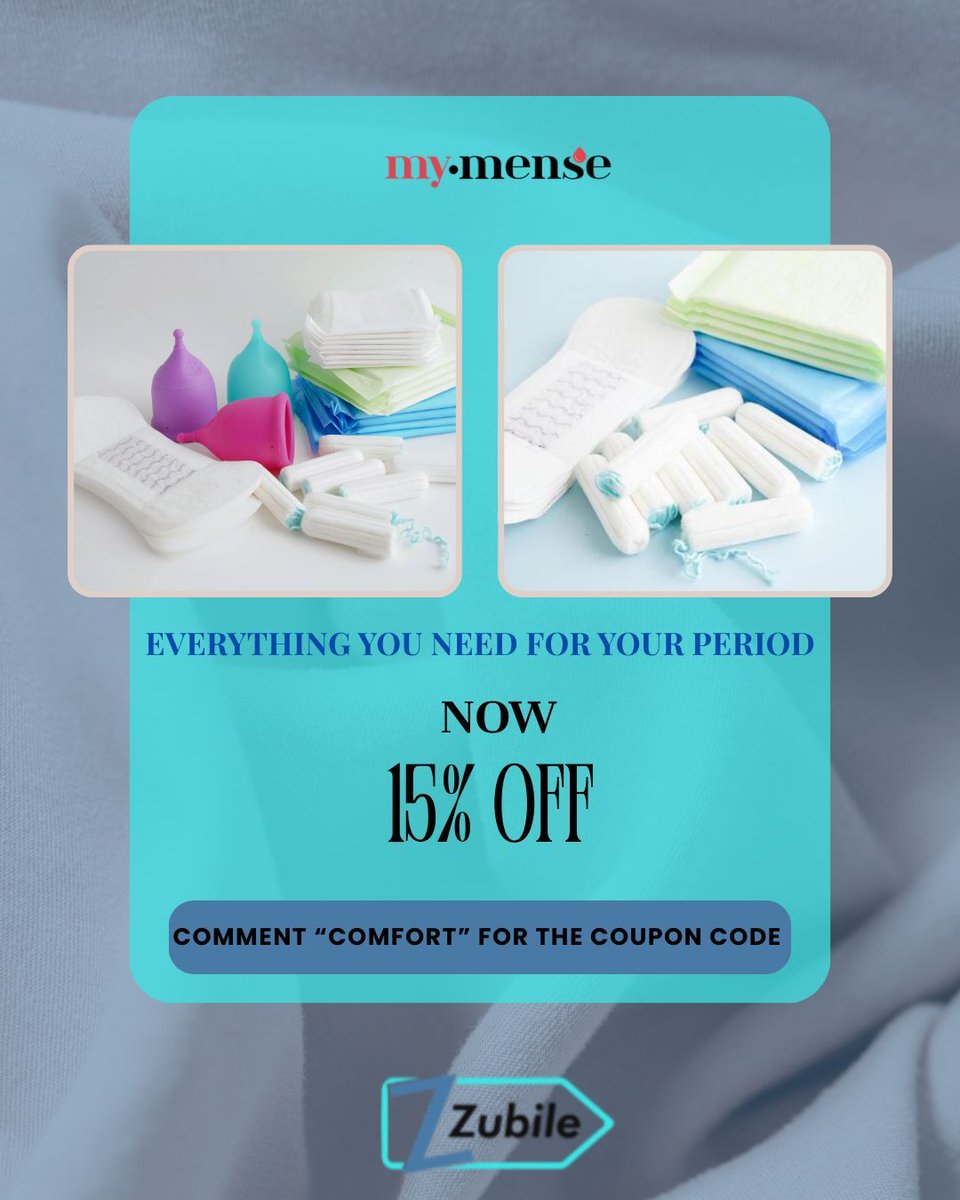 zubiledotcom's tweet image. Period care made easier by my.mense!
Visit zubile.com/stores/my-mens… and enjoy 20% off everything.🤗 

#MyMense #PeriodCare #PeriodEssentials #MenstrualHealth #PeriodProducts #WomenWellness #CouponCode #DiscountDeals #OnlineSavings #CouponCode #Couponing #Zubile