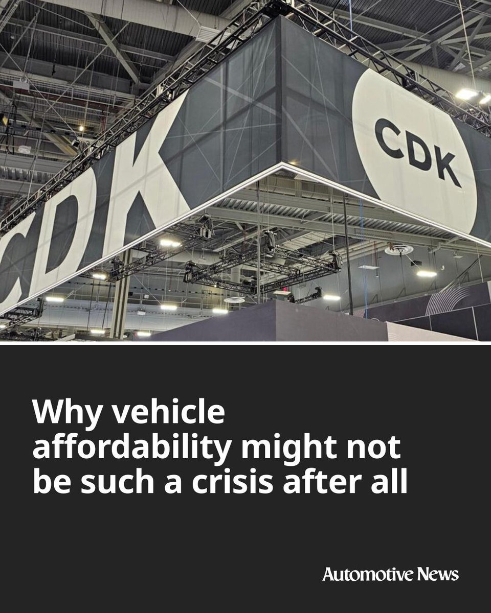 Automotive_News's tweet image. There’s been much fretting about affordability when average new-vehicle prices reach $50,000. But research from Santander Consumer USA and CDK Global shows vehicle prices and affordability might not be so dire.

#affordability #automotive #autoindustry #CDK