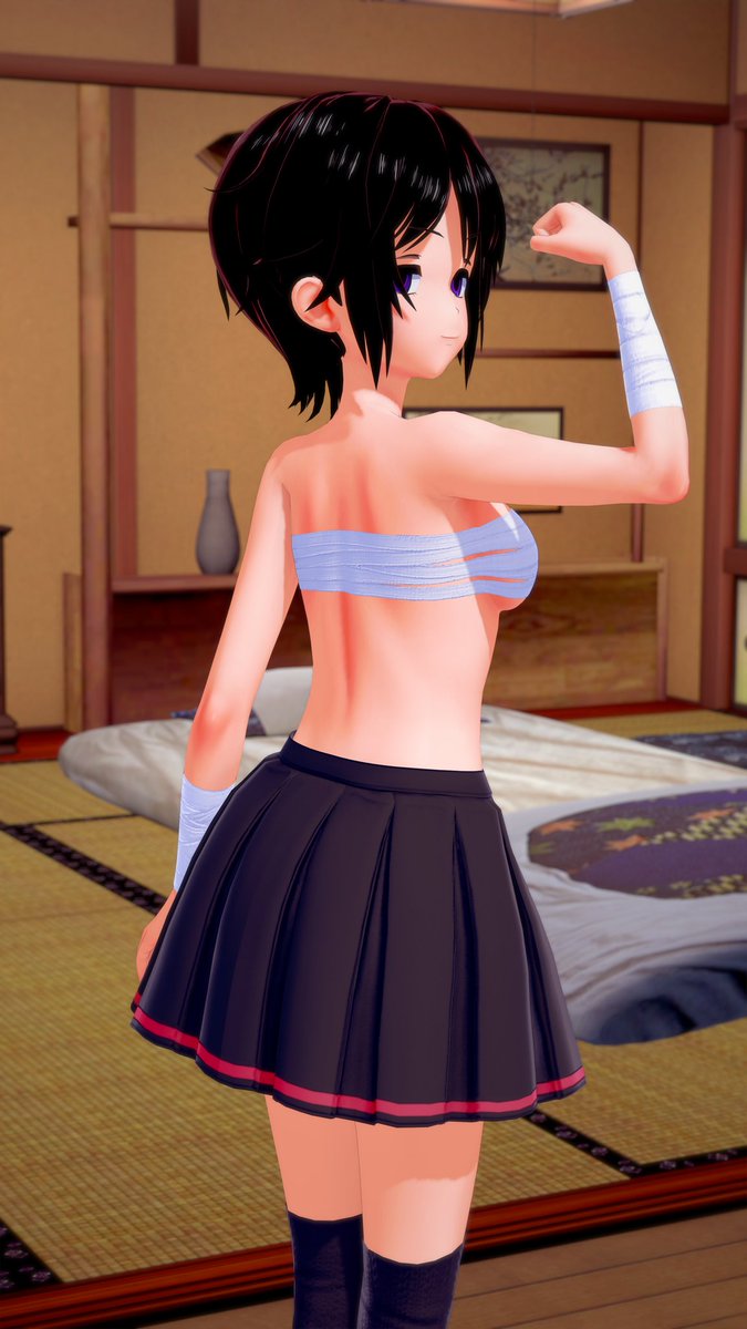 AkumaBoukon's tweet photo. Sarashi and skirt is the best fit for working out and sparring, if you ask Yoru. https://t.co/e7YgW0JTqg