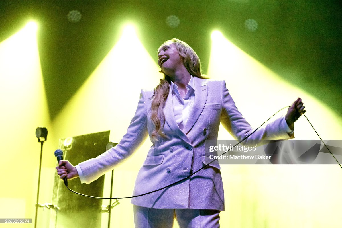 ChristieGallery's tweet photo. Gwendoline Christie performs onstage with Sleaford Mods at O2 Academy Brixton on March 07, 2026 in London https://t.co/HZm0QU92kx