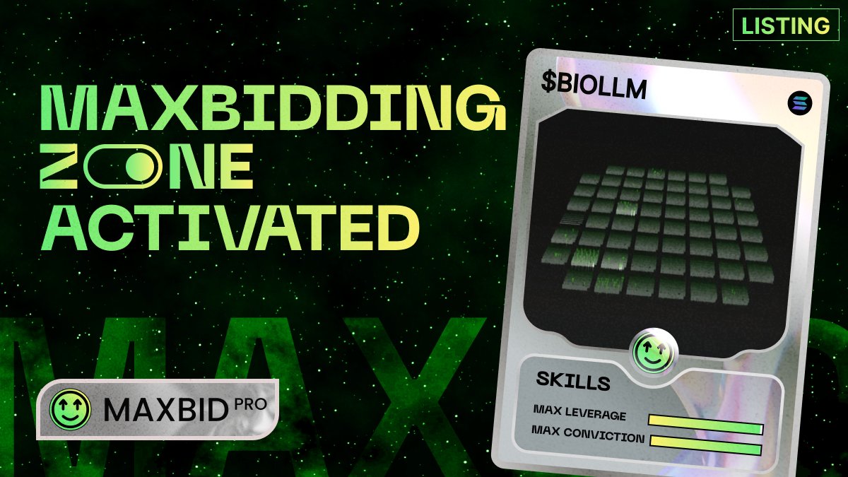 🚨 LISTING ALERT: $BioLLM

Trade with leverage on Maxbid:                                                                                                                                                                                              maxbid.pro/trade/9oxGicd5…