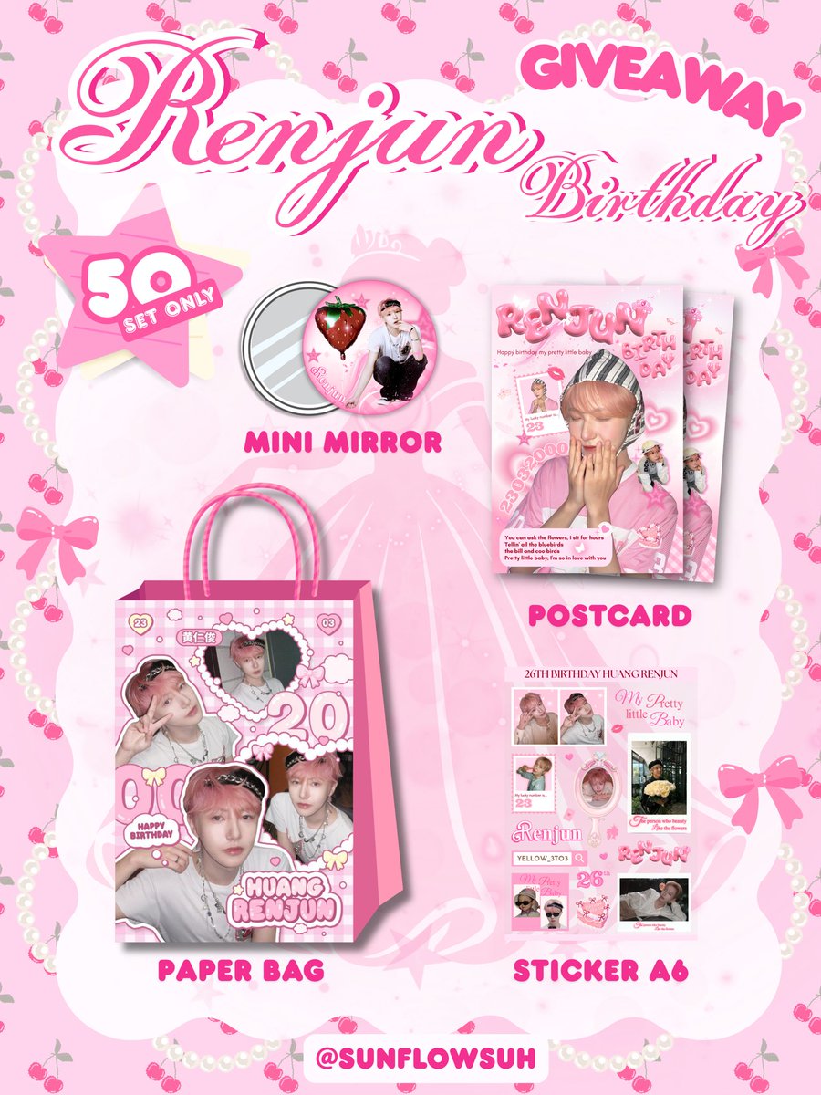 𝗣𝗹𝘀 𝗸𝗶𝗻𝗱𝗹𝘆 𝗿𝘁 ･❀.。

𝗚𝗶𝘃𝗲𝗔𝘄𝗮𝘆 𝗙𝗼𝗿 𝗥𝗲𝗻𝗷𝘂𝗻 𝗕𝗶𝗿𝘁𝗵𝗱𝗮𝘆.ﾟﾟ✿

 ✿ 𝗣𝗮𝗽𝗲𝗿 𝗕𝗮𝗴
 ✿ 𝗣𝗼𝘀𝘁𝗰𝗮𝗿𝗱
 ✿ 𝗦𝘁𝗶𝗰𝗸𝗲𝗿
 ✿ 𝗠𝗶𝗿𝗿𝗼𝗿

📍𝗖𝗮𝗯𝗼 𝗖𝗮𝗳𝗲/𝗔𝗳𝘁𝗲𝗿 𝗗𝗮𝗿𝗸 𝗕𝗮𝗻𝗧𝗵𝗮𝘁𝗧𝗵𝗼𝗻𝗴 
𝟮𝟭/𝟯/𝟮𝟲
#HAPPYRENJUNDAY #RENJUN