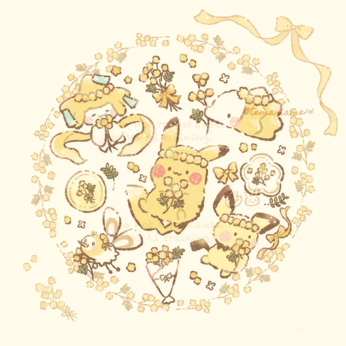 ミモザとポケちゃんたち*・ #ミモザの日