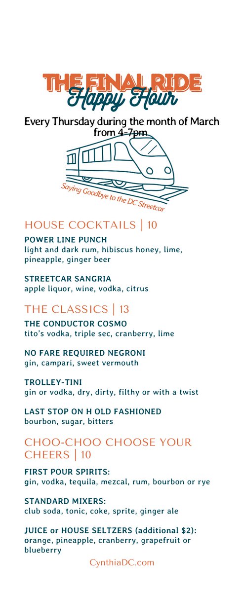 cynthiahst's tweet photo. 4-7 pm Daily Happy hour.  Available at the bar only Friday and Saturday (we have to draw the line somewhere). Thursdays for people who want to talk about it and reminisce and brainstorm. https://t.co/rLx0JPDUZz