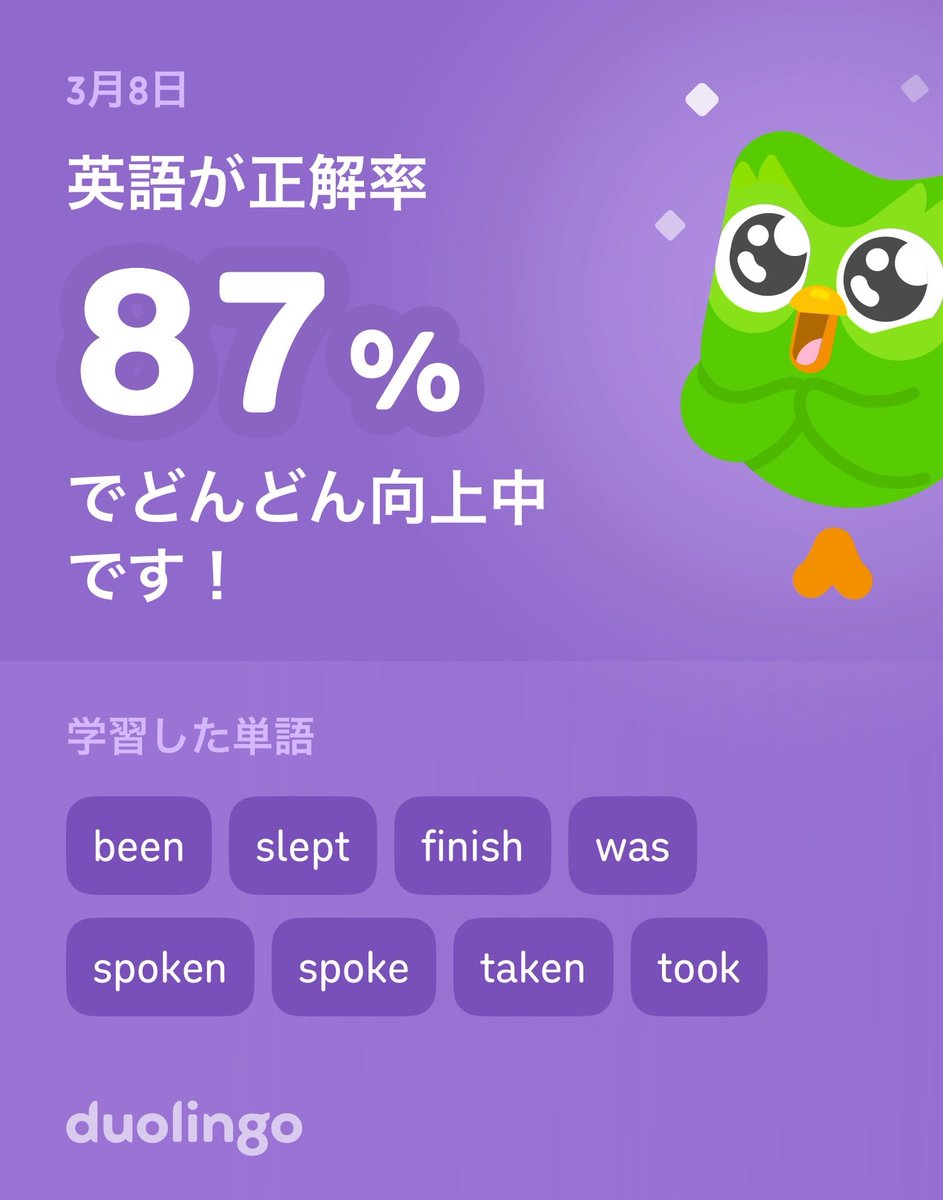 coffeecats0801's tweet photo. Duolingoで英語を学習中だよ！ゲーム感覚で気軽にできるDuolingoで一緒に学びませんか？ https://t.co/99TW90nNzc