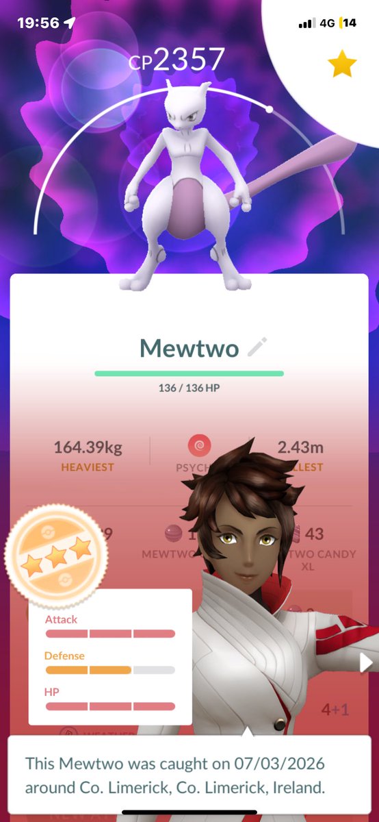 Dannygtheboss24's tweet image. Free mewtwo from the go pass 
15/10/15 ivs i will take that 😁😁

#PokemonGO 
#mewtwo