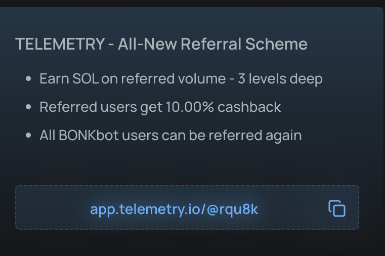 Parafinas1's tweet photo. My BonkBbot Telemetry Referral
https://t.co/dRG4MVxNru
Enjoy the trenches 🫂💜
#BonkBot #Telemetry #Crypto https://t.co/7XJxoRcv6q