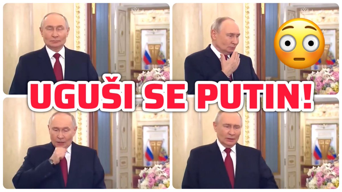 JordanCreek_'s tweet photo. 🚨😳🎥✝️👉 Putin kašlje i krklja, uguši se čovek | Putin coughs, snorts, the man is choking (UNCENSORED VIDEO)
#ugušiseputin #gušenje #kašalj #krkljanje #VladimirPutin #putincoughing #putinischoking #putinsnorts #moskva #rusija #ruskokolonaši #ruskikonjušari #moscow #putinsick https://t.co/W13qLGJjDV