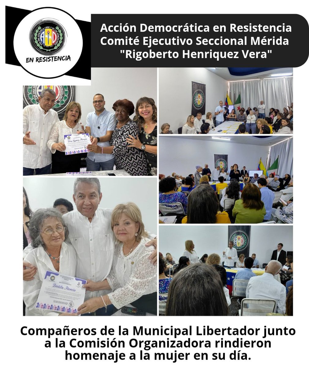 <a href="/ADemocratica/">Acción Democrática</a> en Resistencia Municipal Libertador junto a la Comisión Organizadora rindió homenaje a las mujeres en su día, honrando y reafirmando el compromiso continuo con la igualdad de género y el empoderamiento femenino en todos los ámbitos de la vida.