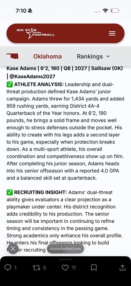 Thank you for the write up! <a href="/sixstarfootball/">Six Star Football | PLUS+</a>