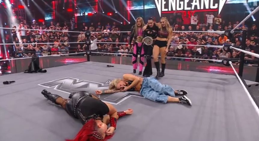 ringsidenews_'s tweet photo. Jacy Jayne says people shouldn't be surprised if she's main eventing WrestleMania next year! Zaria out now and she wants another shot at the title. Three-way for the NXT Women's Match for Stand and Deliver is set! Sol, Zaria and Jacy | #WWE #WENXT #VengeanceDay https://t.co/7813OEF36x