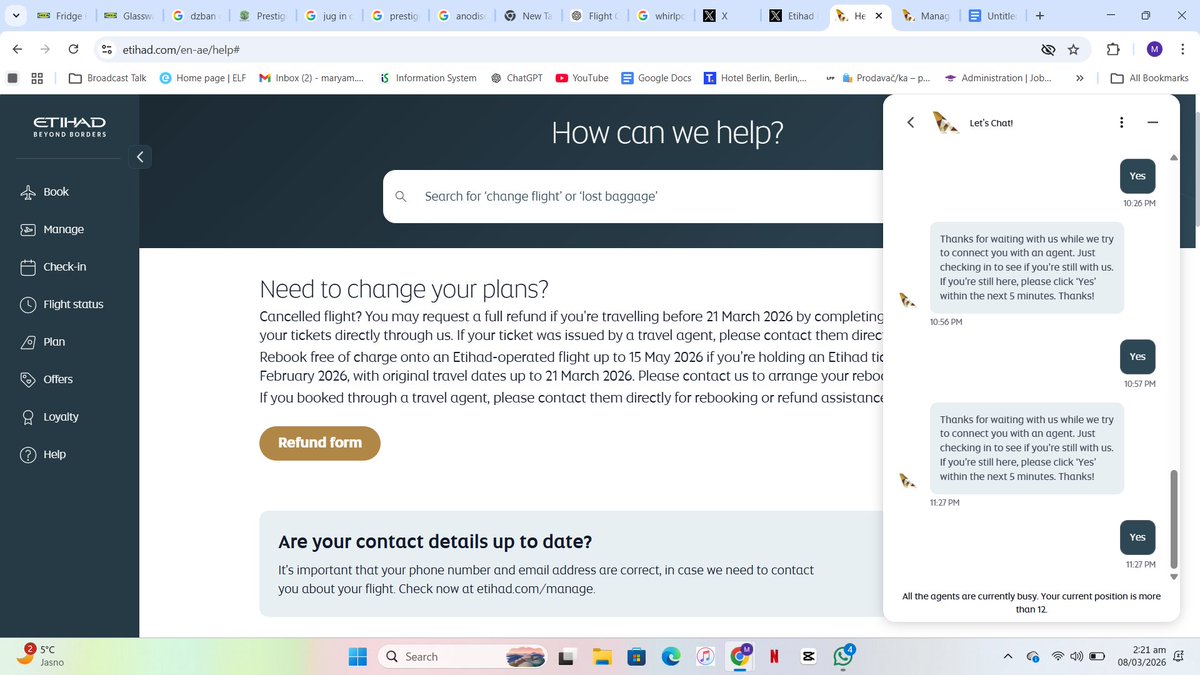 itsyumm018's tweet photo. @EtihadHelp 6 HOURS OF WAITING. YOUR LIVE CHAT AGENTS DON'T RESPOND. YOUR HELPLINE NUMBERS DON'T RESPOND. PLEASE REACH BACK TO US. Trip reference: 98CBC8 https://t.co/SXeVQUfQvL