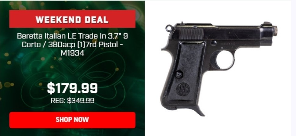 AKballistics's tweet photo. ⭐️🔥➡️ https://t.co/UQWMWcsyif
Beretta Italian Police Trade In .380Auto just $179.99.
Affiliate Link ⭐️🔥
#2AShallNotBeInfringed #guns
#380auto @palmettoarmory https://t.co/aFV8hyeG8v
