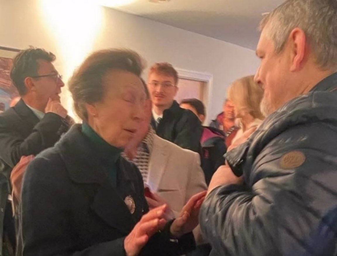 John Davidson with Princess Anne today, there is no doubt in my mind his Tourette’s caused him to say something rude, but thankfully he is in a room full of adults and not professional victims.