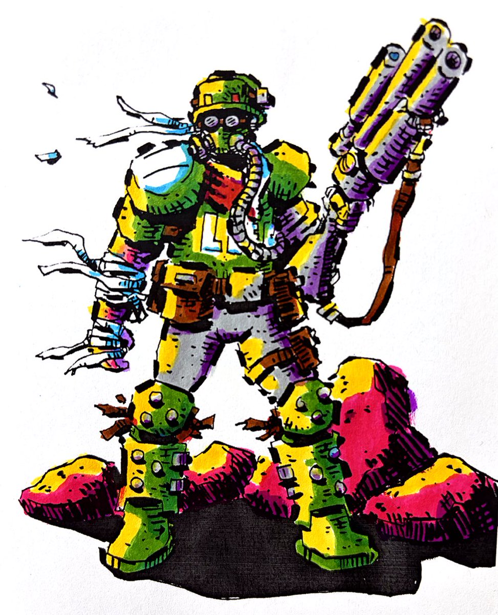 lifenecropolis's tweet photo. One of my new Kickstarter rewards!
If you bought this reward tier last time, I wanted to give you something different. I decided to give him the gas mask, add more colours, and I wanted to lean into a blocky drawing style.
#diycomicshardcore #scifiartist #scificomic https://t.co/tKfCzBWRHu
