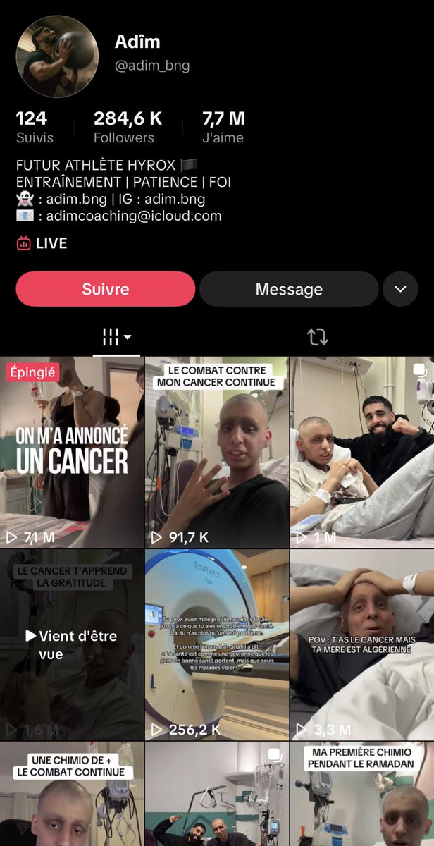 NineN_am's tweet photo. Ce frère est atteint d’un cancer, en ce mois de ramadan je vous demande d’invoquer pour lui et sa guérison, il nous donne beaucoup de leçon d’humilité, qu’il faut remercier Allah pour une simple gorgée d’eau, dites al Hamdoullilah et soyez reconnaissants 

Qu’Allah guérisse Adîm https://t.co/xIFeD5XecC