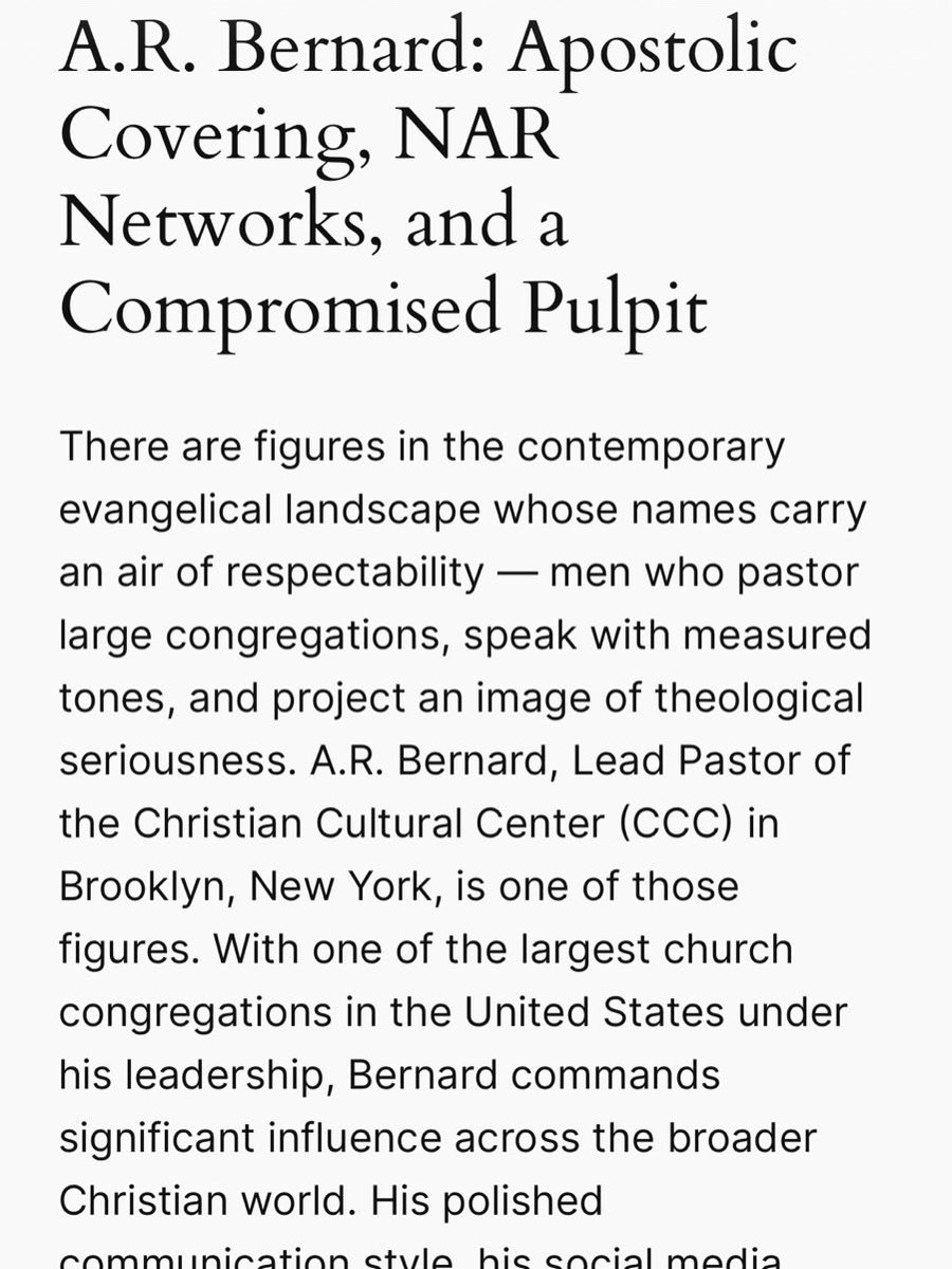 Every name on NAR Connections will get its own page eventually now also with a written bio of the person WHY they are on the NAR Connections website, here is an example: narconnections.wordpress.com/a-r-bernard/

#nar #narconnections #arbernard #apostle #dalebronner #newapostolicreformation #nyc