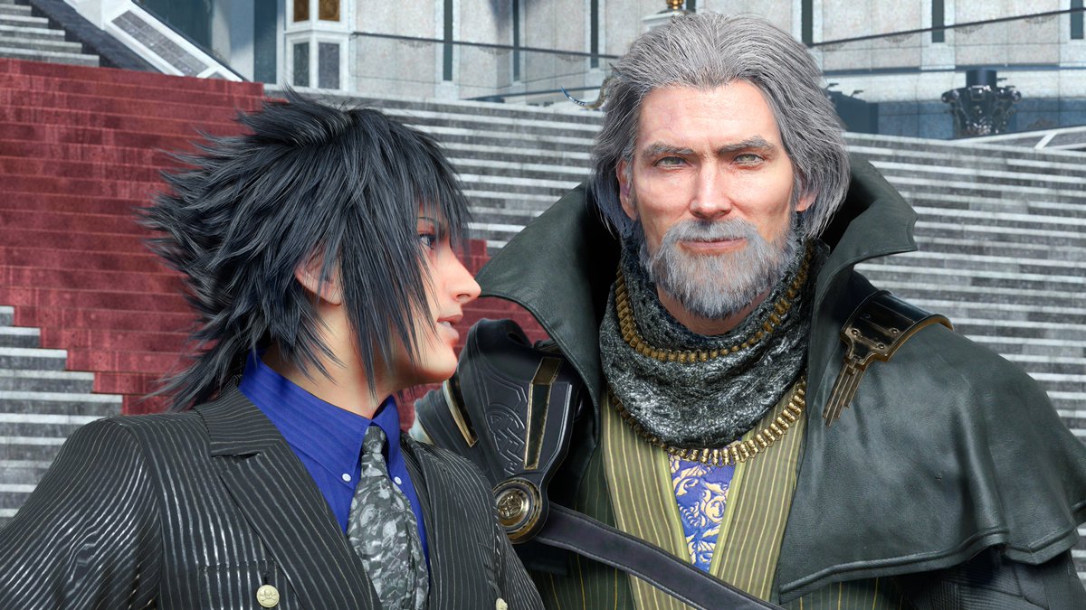 レガリアに乗って嬉しそうに写真を撮ってもらうノクト。
とレギス。

レギスの表情は車から降りて小さなノクトに向かって手を広げるカットシーンの時の笑顔。
いつも使ってるのは表情として用意されてる微笑とか笑顔なんだけど、これが断然自然だと気付いた🙂

#FF15 #FFXVWindowsEdition #FF15MOD