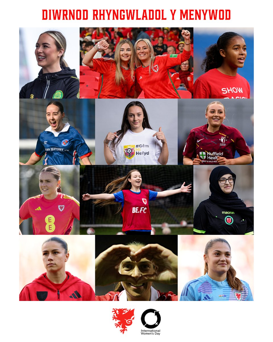 FAWales's tweet photo. Happy International Women’s Day! 🤩

Today we celebrate the incredible women and girls who are shaping the football landscape in Wales. 🙌🏴󠁧󠁢󠁷󠁬󠁳󠁿 https://t.co/H79xRpauOv