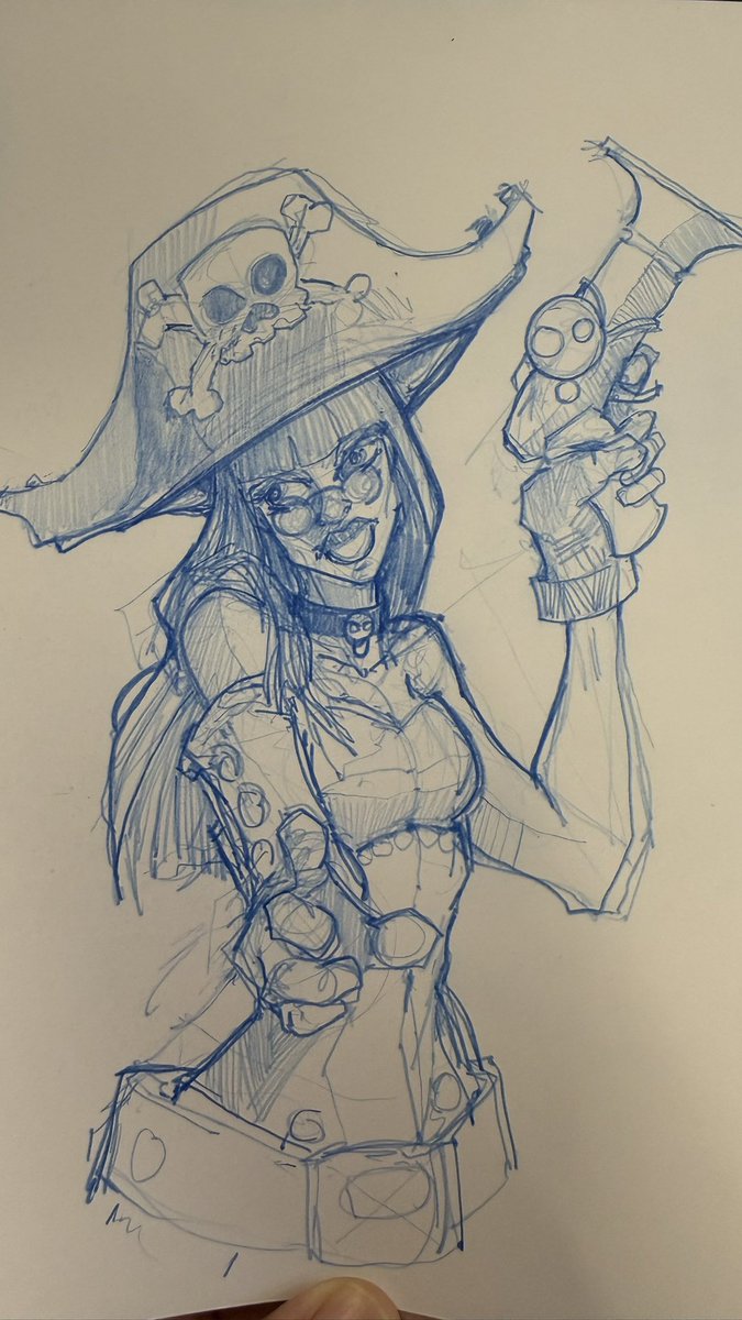 Doodlebags's tweet image. #Steampunk #pirate #sketch blue pencil on card stock paper