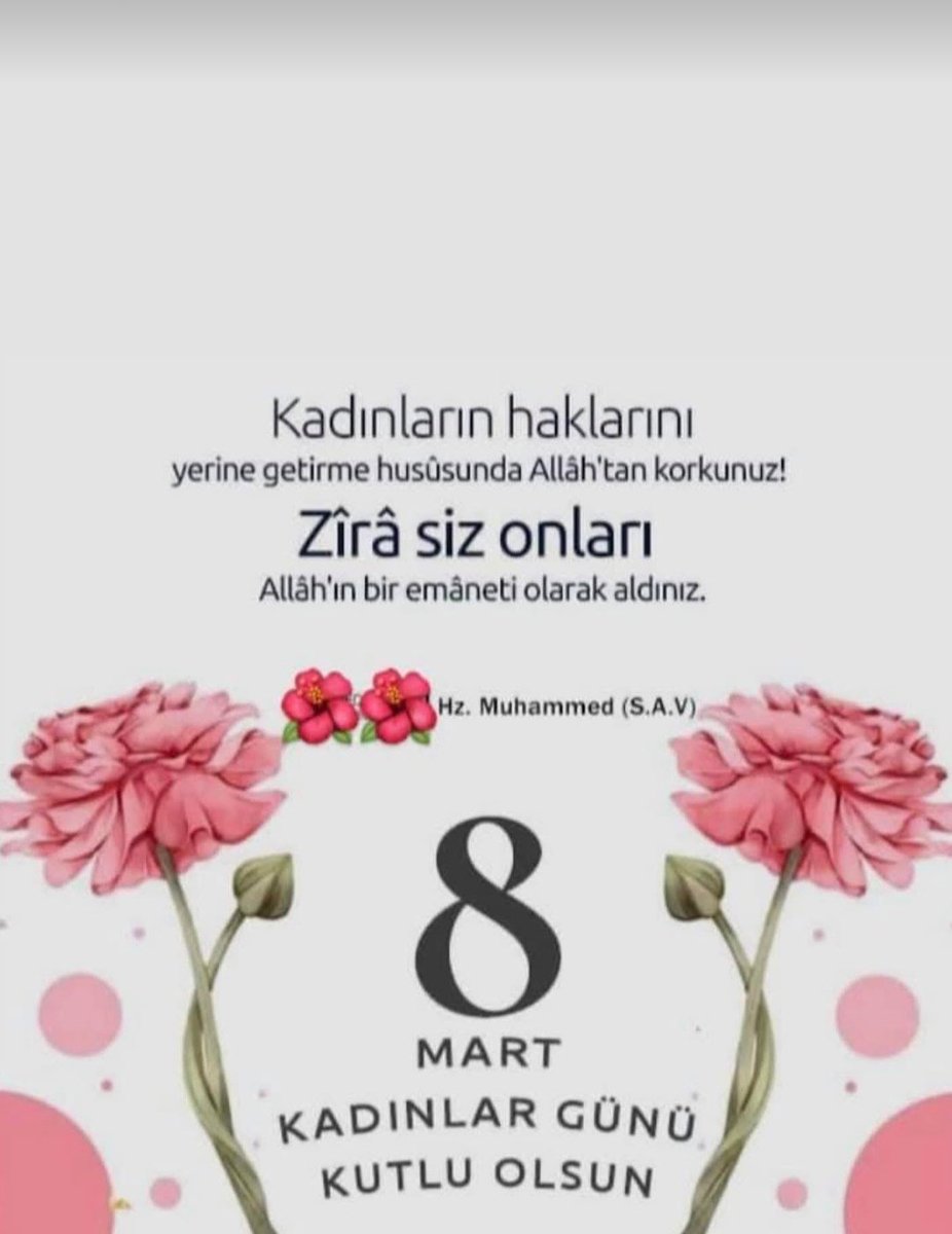 8 Mart Dünya Kadınlar Günü'nde, saygıdeğer Türk ve dünya kadınlarına sağlık ve mutluluk dolu bir gelecek diliyorum.