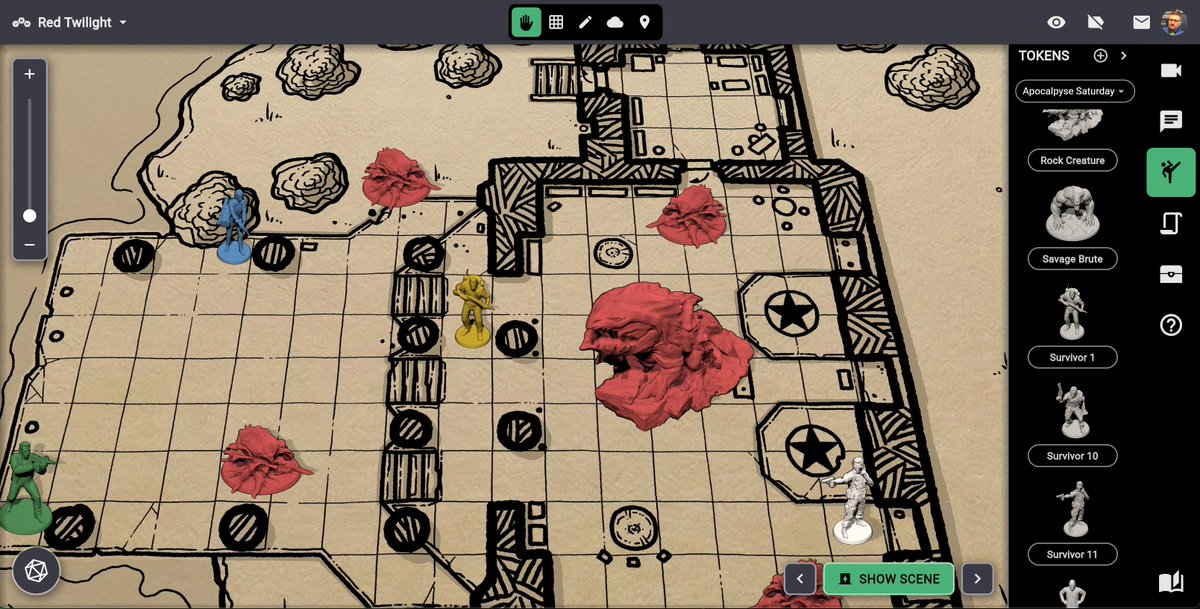 Virtual Battle Mat is in beta.

Browser-based VTT. Voice &amp; video built in. No Discord. No Zoom. No download. Send a link, click, play. Easy. Peasy.

Looking for testers.

virtualbattlemat.com

#ttrpg #vtt