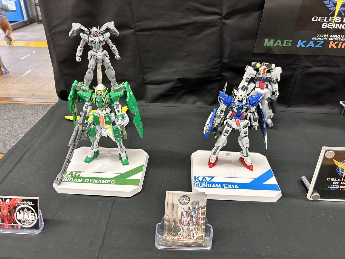 2026八潮展示会
設営完了☺️
今年はダブルオー合わせ！
良きかな♪
見に来てね😁

#私達はteamMAG4機動兵器ガンダムを所有する私設模型組織です
#teamMAG4 
#俺がガンダムだ